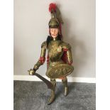 Large Knight figure in brass armour