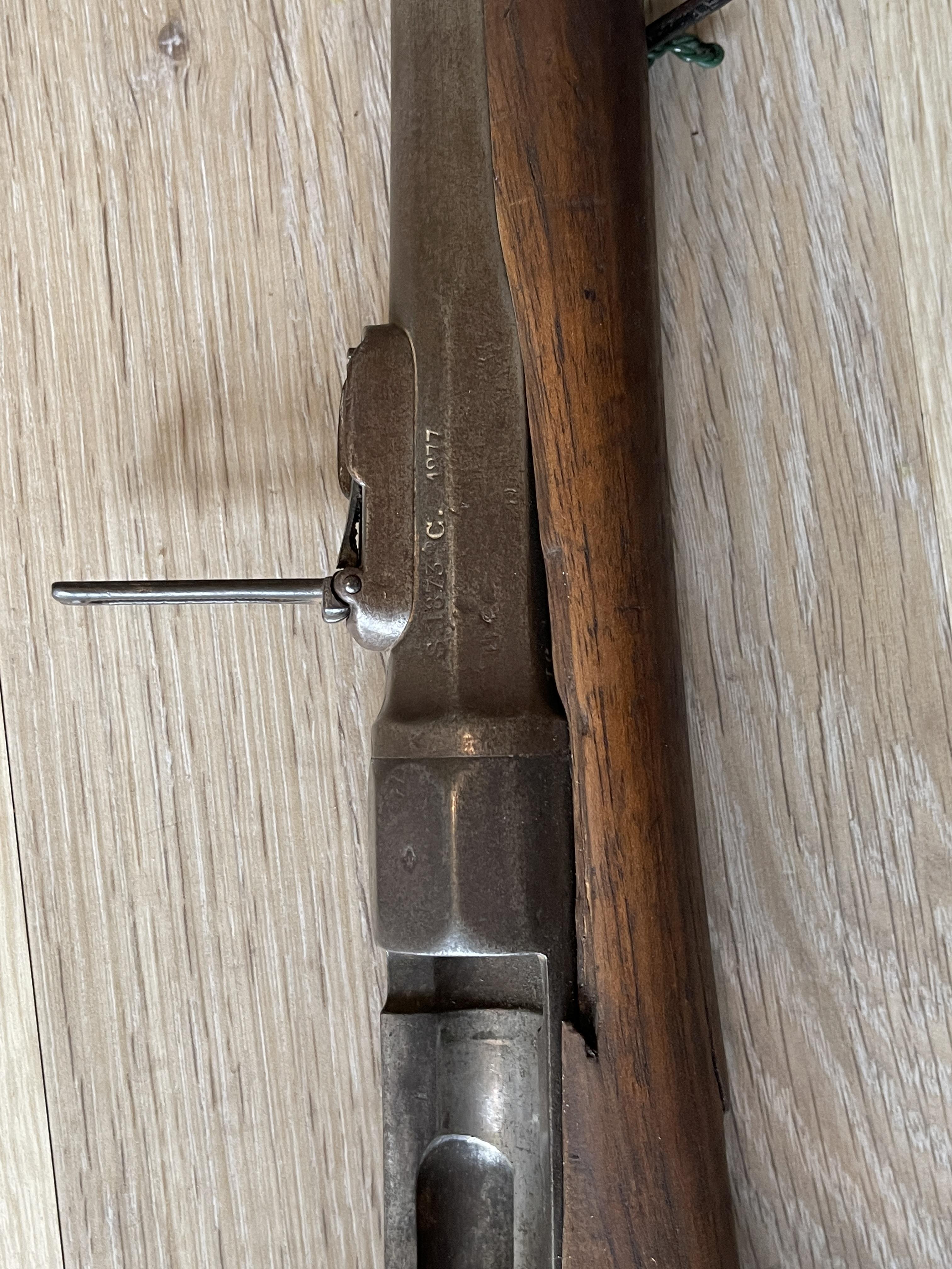 Obsolete calibre 11mm French bolt action rifle and - Image 14 of 15