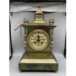 19th c Brass cased mantel clock
