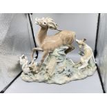 Large LLadro figure "Fierce Pursuit" of a Kudu and