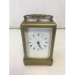 19th C hour repeater carriage clock, striking on b