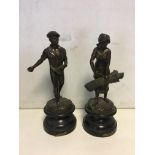 Pair of spelter Agriculture figures