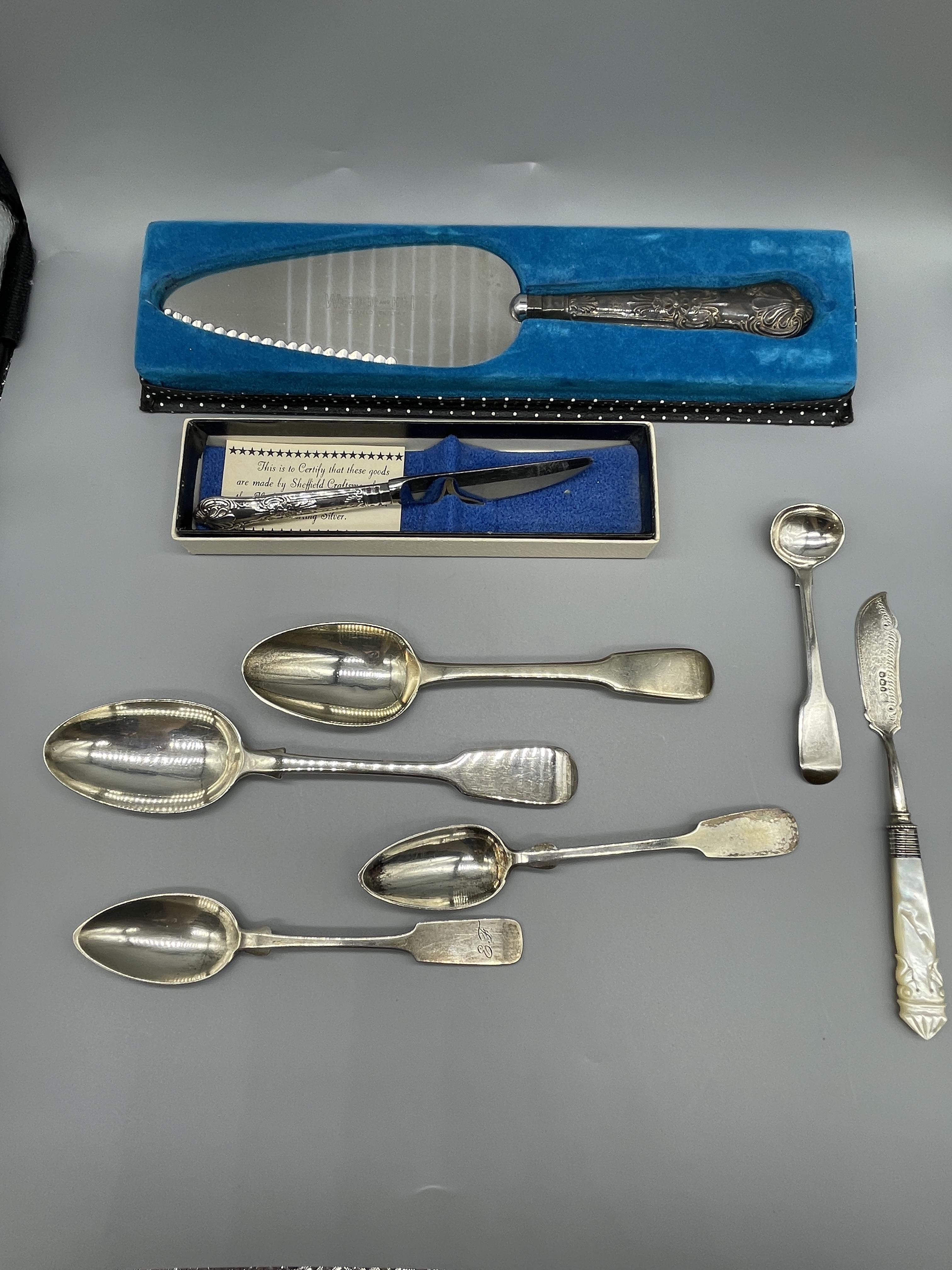 QTY HM Silver Flatware To Include Georgian Example