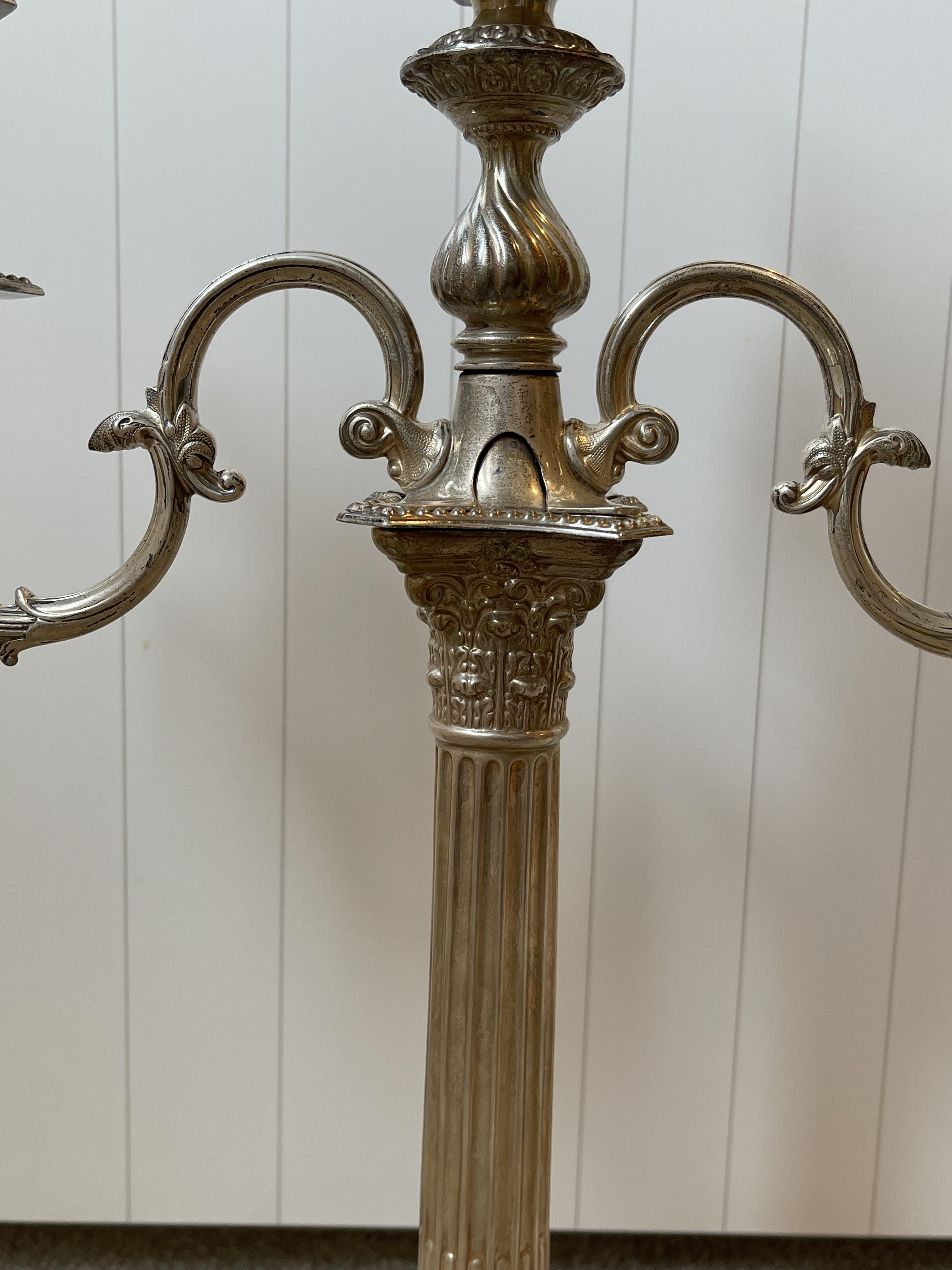 Pair of Three Sconce HM Silver Candelabras - Image 9 of 12