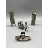 Four Pieces Chinese Silver A/F
