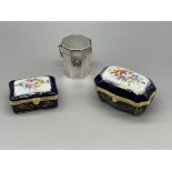 Japanese Silver Box and Two Limoges