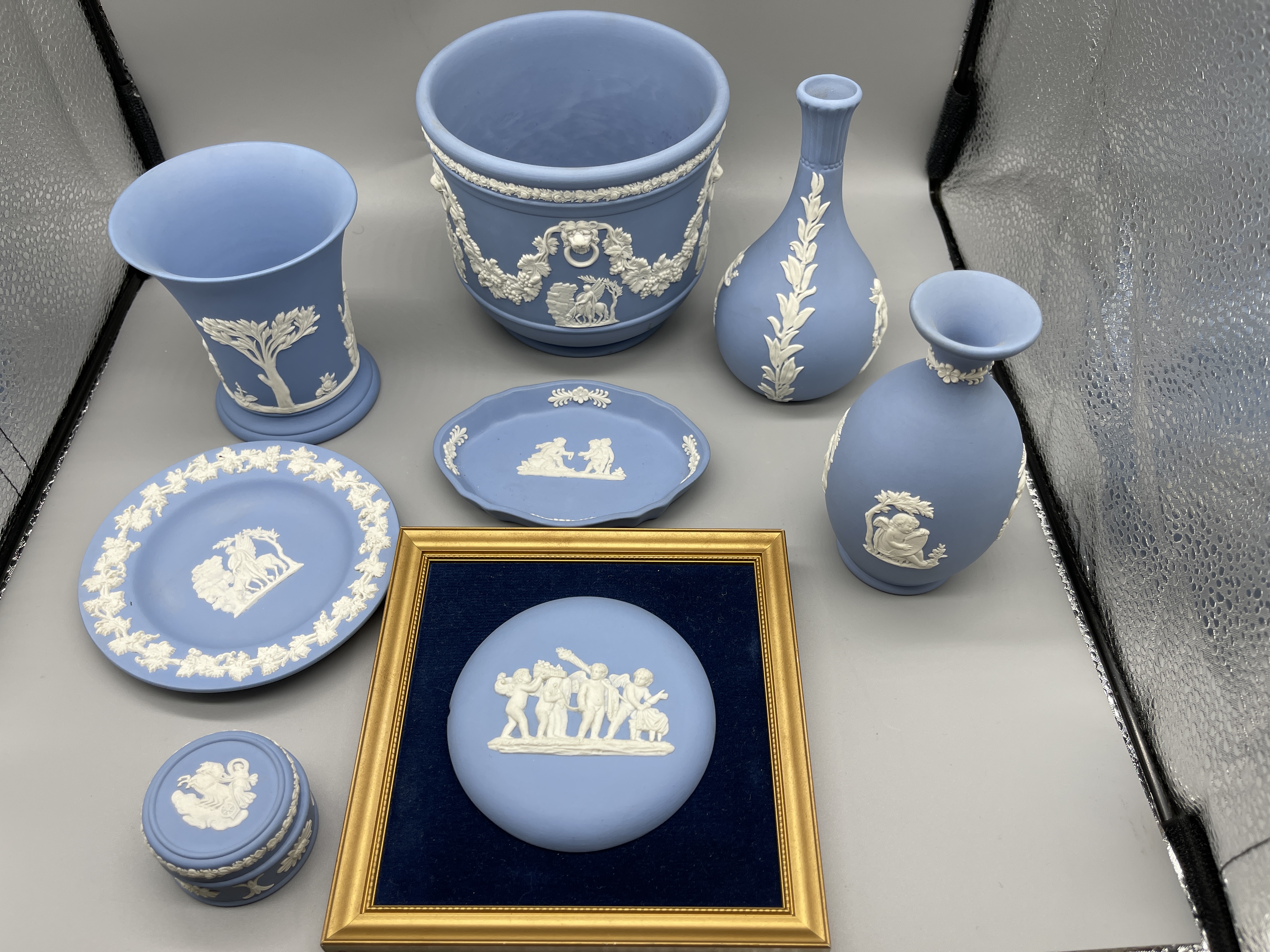 Eight Pieces Wedgewood Jasper Ware