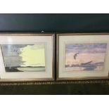 Two Simon Ashaught 1989 bird watercolours 24cm x 3