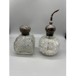 Two HM Silver topped ladies dressing set items on