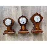 Three Art Nouveau Mantle Clocks