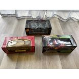 Three Boxed Collectors Model Cars, Assorted Scales