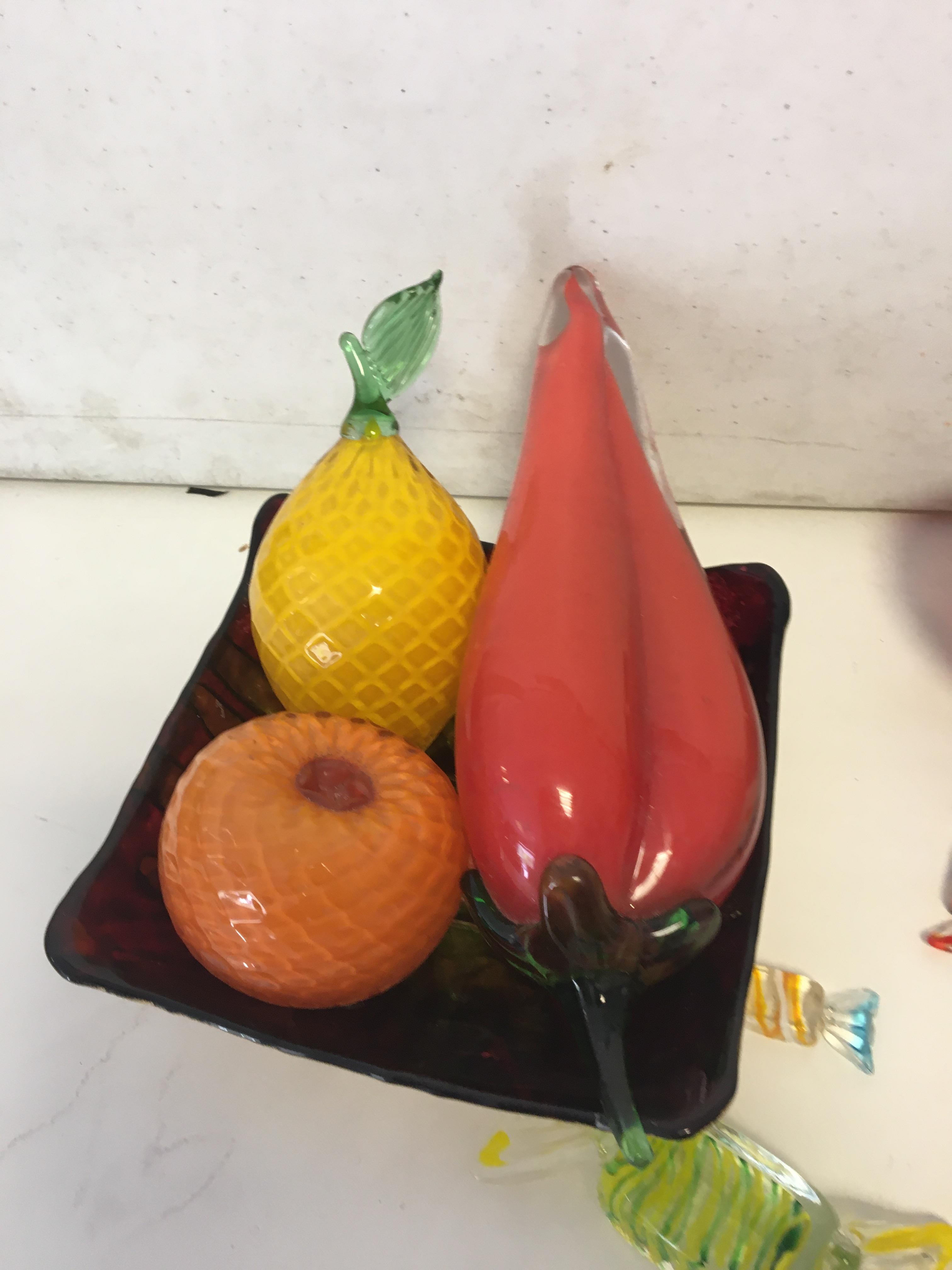 Glass fruit and glass sweets in bowl. - Image 3 of 3