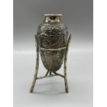 19th Century Chinese Silver Urn In Stand