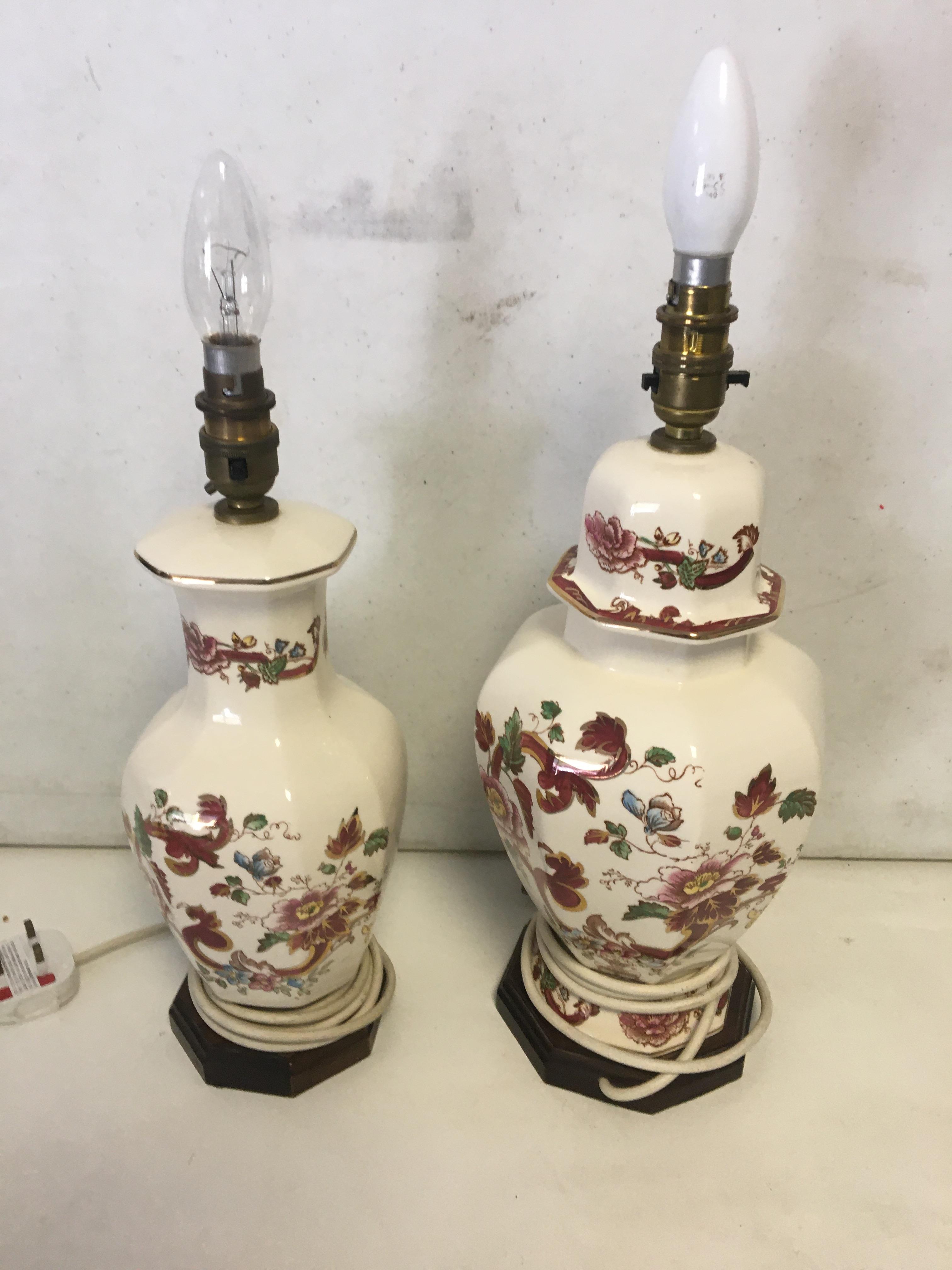 Two Masons Ironstone lamps