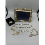 HM Silver Photo Frame & Dress Jewellery