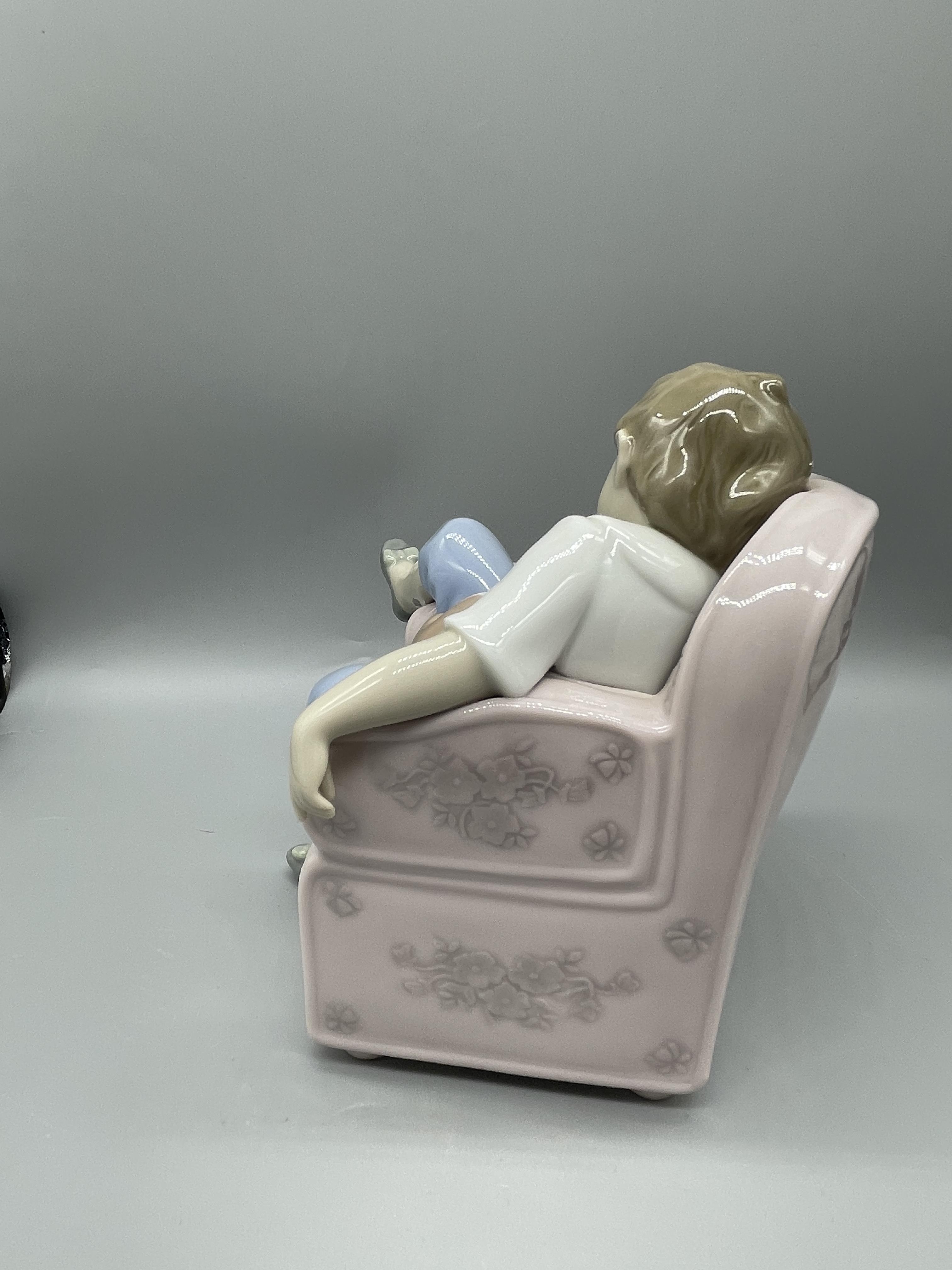 Lladro Boy in Chair with Pup - Image 3 of 8
