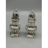 Pair HM Silver Walker & Hall Pepperettes