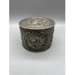 Chinese Silver Round Lidded Box by SC H7cm x W9.5