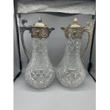 Pair of Claret Jugs EPNS Top 30cm