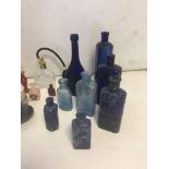 Qty poison bottles, hardstone eggs and perfume bot