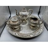 19th Century Chinese Four Piece Silver Tea Service