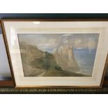 G l Hall 1871 watercolour of white cliff coastal a