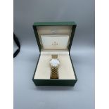 Boxed Gents quartz Gucci gold plated wristwatch, w