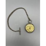 Railway timekeeper pocket watch on silver albert c