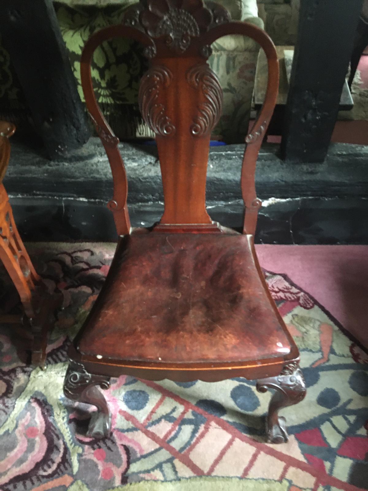 Set of Eight 19th c Chippendale style chairs in Ir - Image 9 of 9