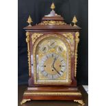 Large 19th C Bracket clock, with three subsidiary