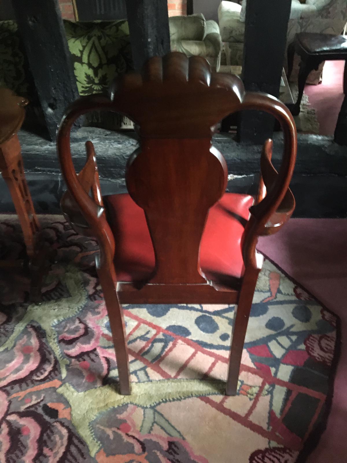 Set of Eight 19th c Chippendale style chairs in Ir - Image 4 of 9