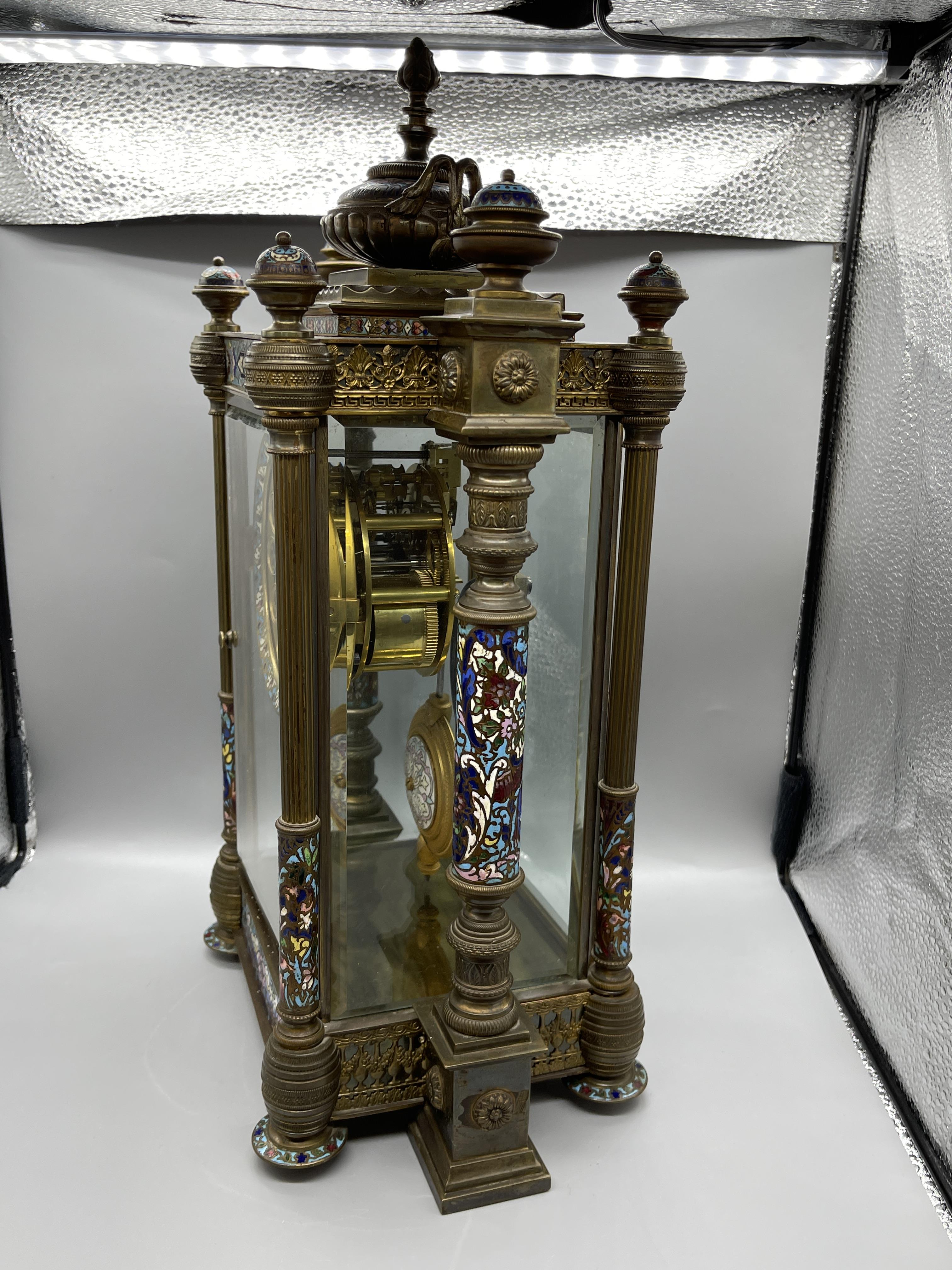 Enamel French Mantle Clock - Image 5 of 23