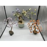 An oriental hardstone flowering bush in ceramic po