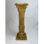 Very Heavy Ornate Carved Vintage Pillar