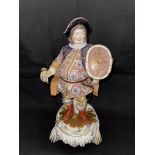 Large 19th c handpainted figurine of Falstaff with