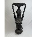 Mythical Creature Carved Ornate Wooden Stand