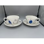 Two Royal Doulton Cups and Saucers. No damage, gr