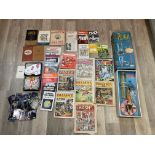 Vintage board games, comics, cards and magazines