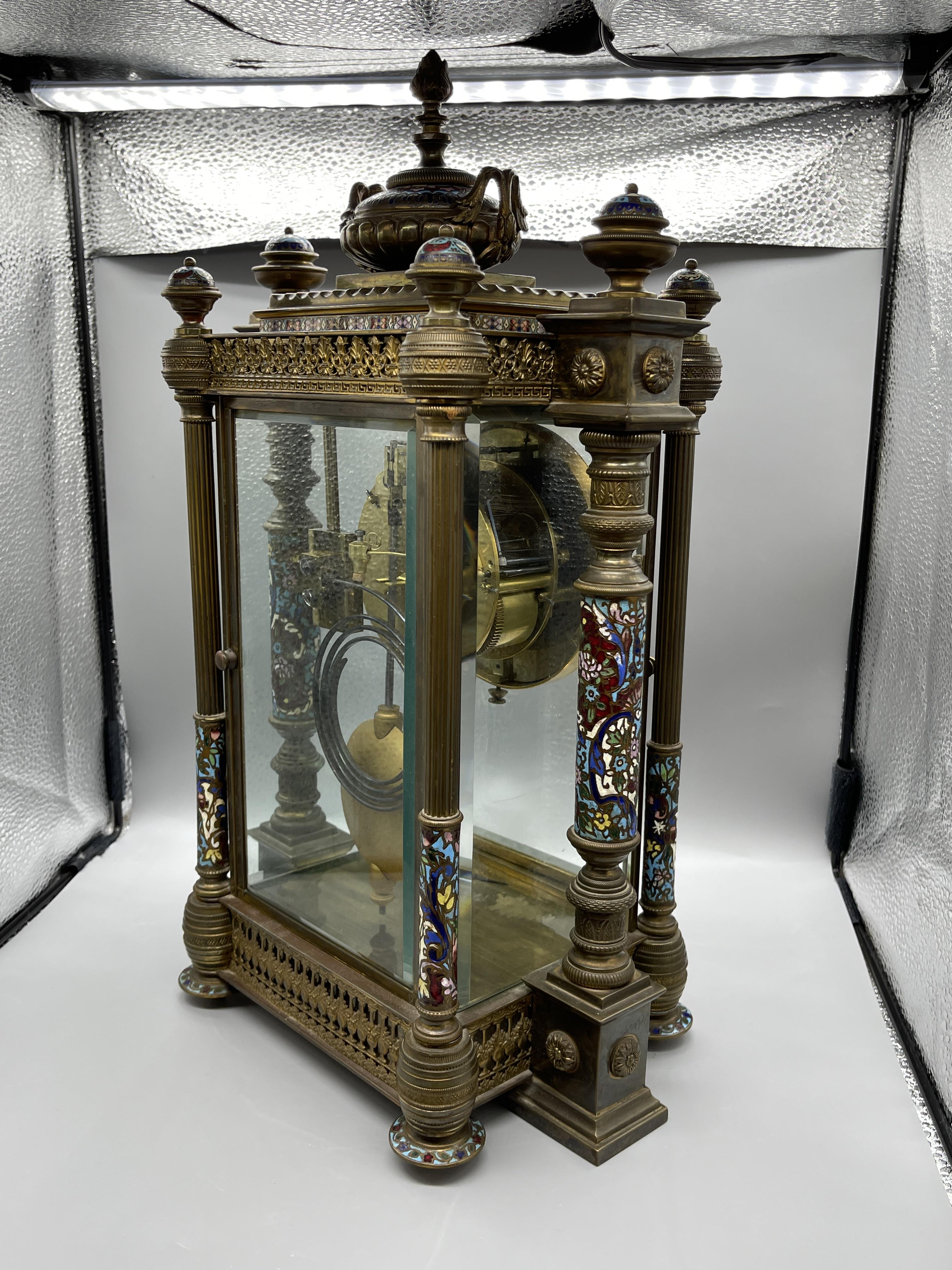 Enamel French Mantle Clock - Image 9 of 23