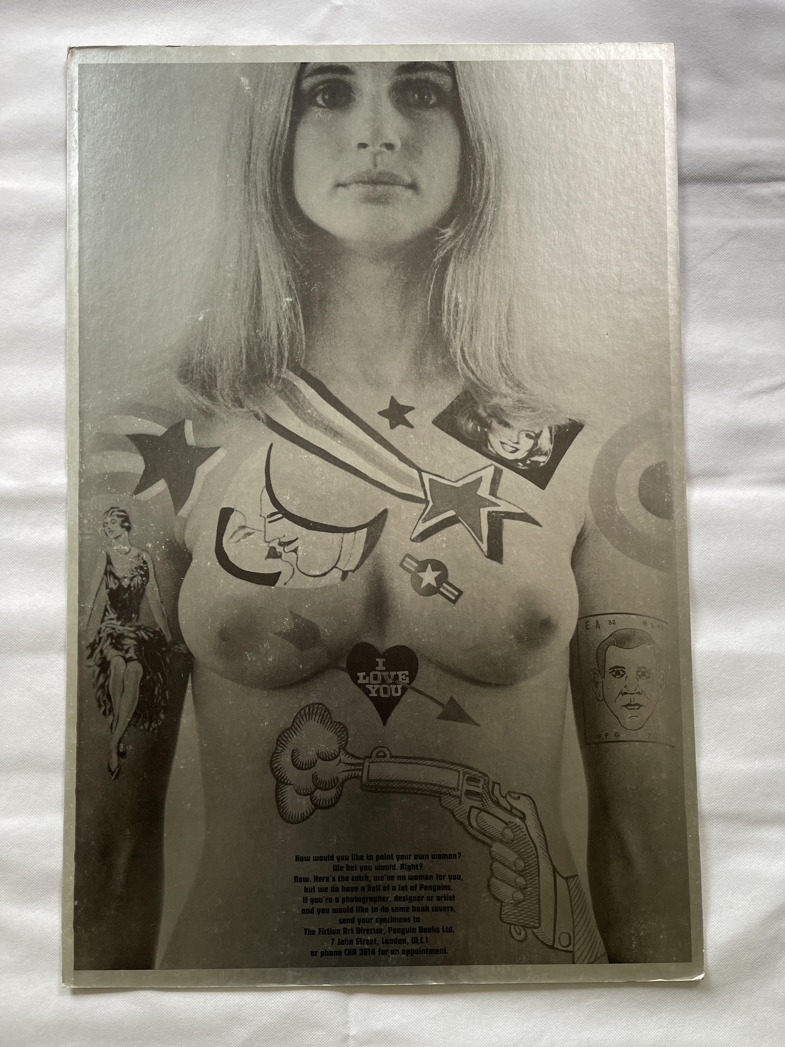 Vintage Penguin silver poster with nude woman, 76c - Image 8 of 10