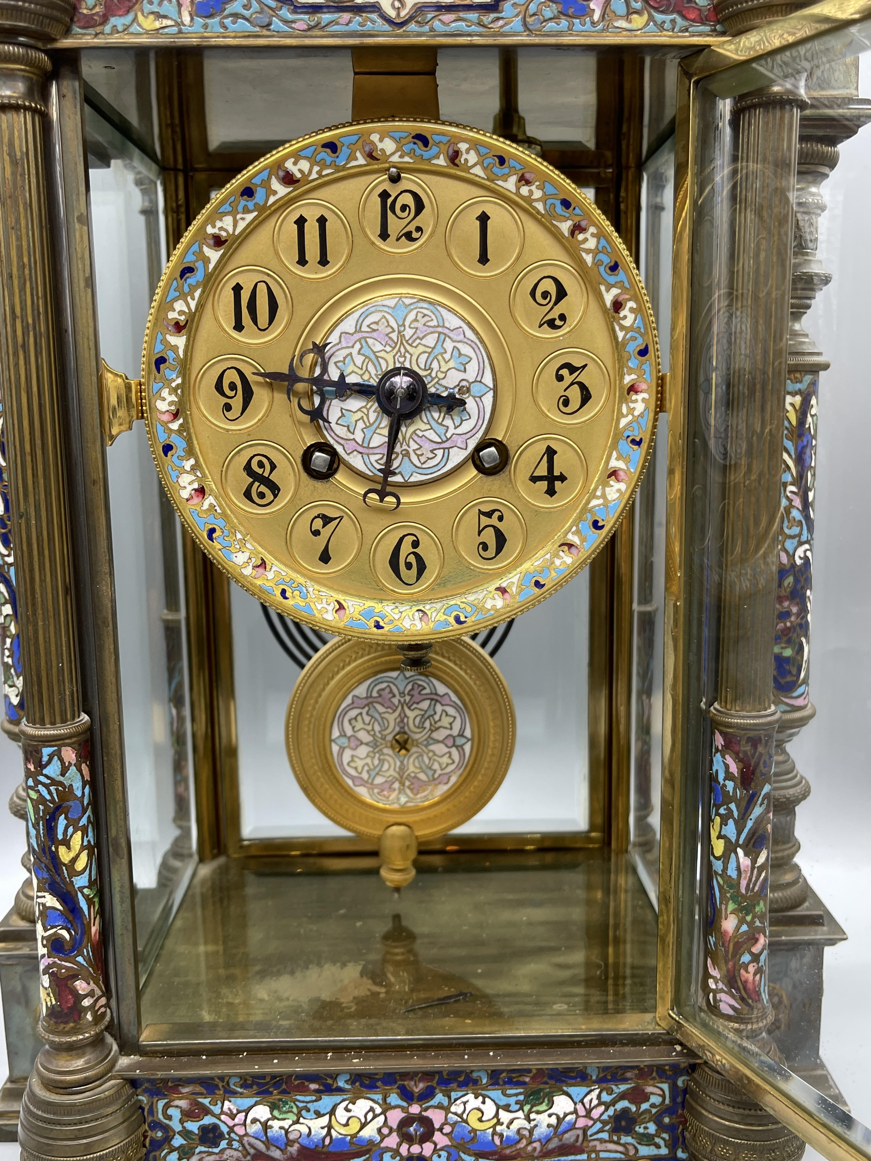 Enamel French Mantle Clock - Image 14 of 23