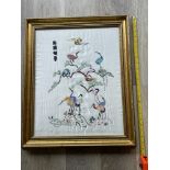 Framed Oriental Silk picture