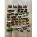 Shoe box of vintage diecast playworn cars