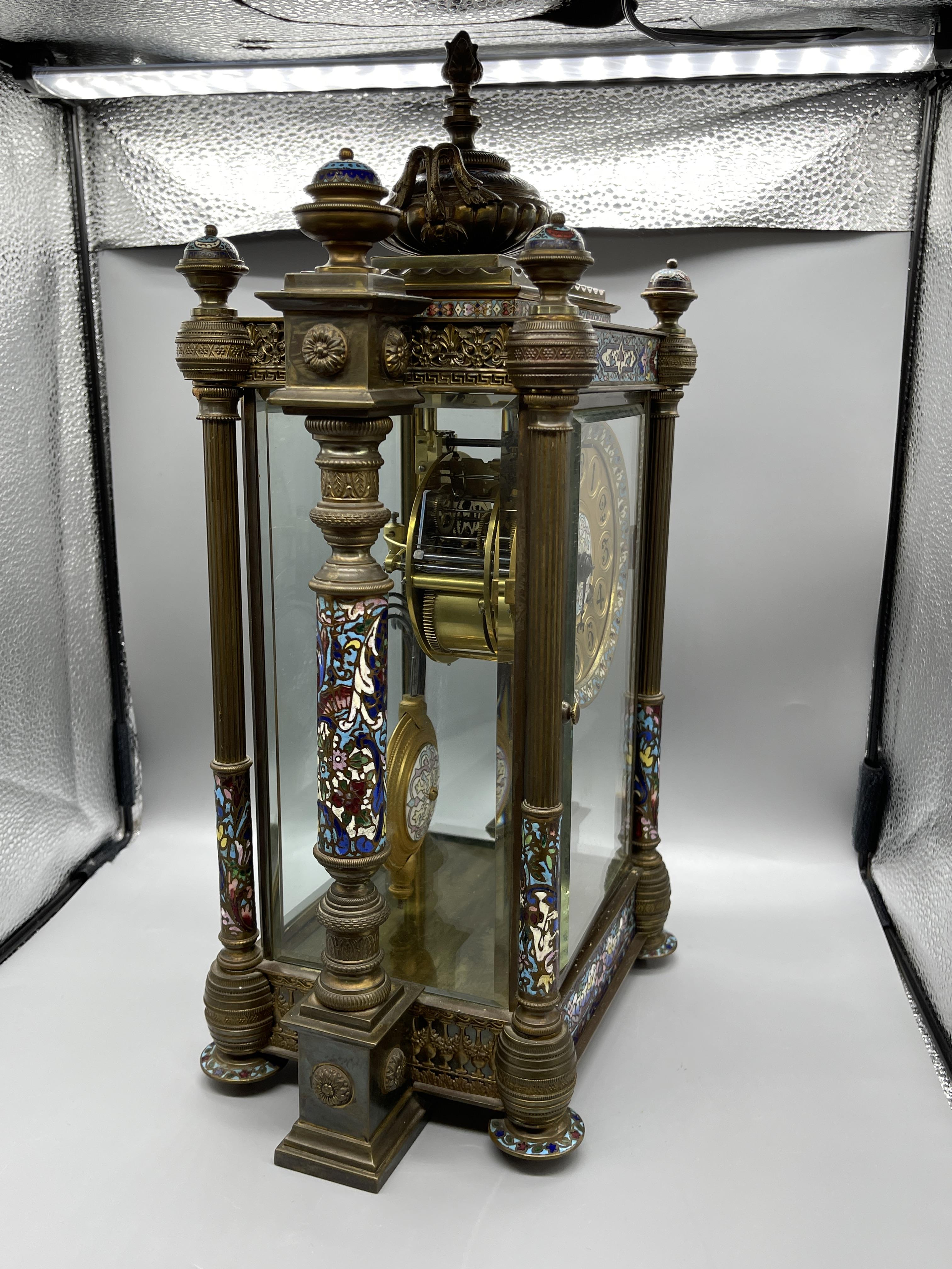 Enamel French Mantle Clock - Image 11 of 23