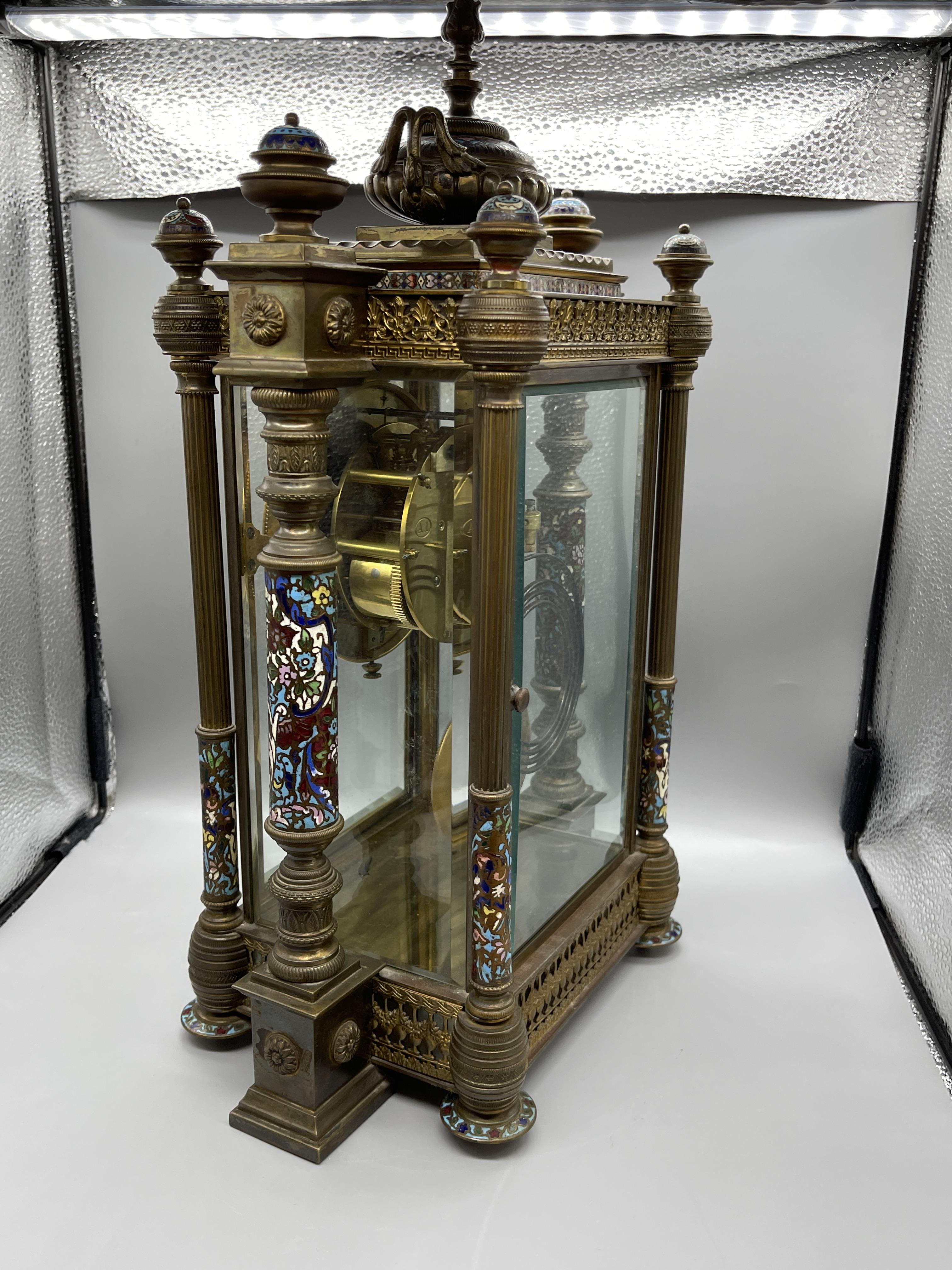 Enamel French Mantle Clock - Image 7 of 23