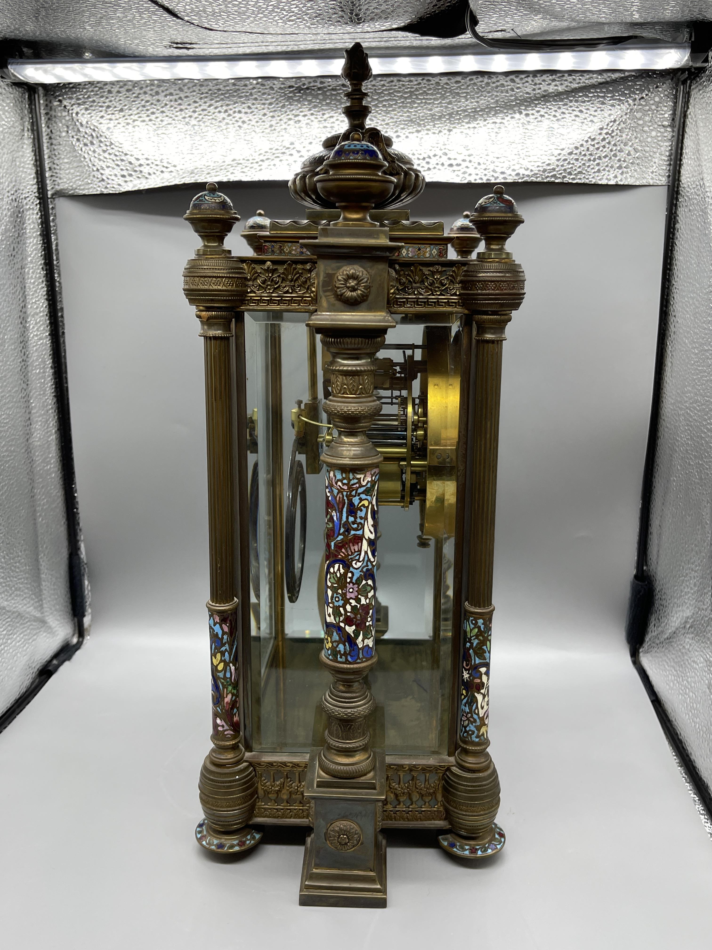 Enamel French Mantle Clock - Image 10 of 23