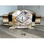 Vintage Art Deco Table Clock with Marble