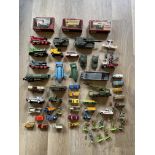 Box of vintage die cast to inc thunderbirds, playw