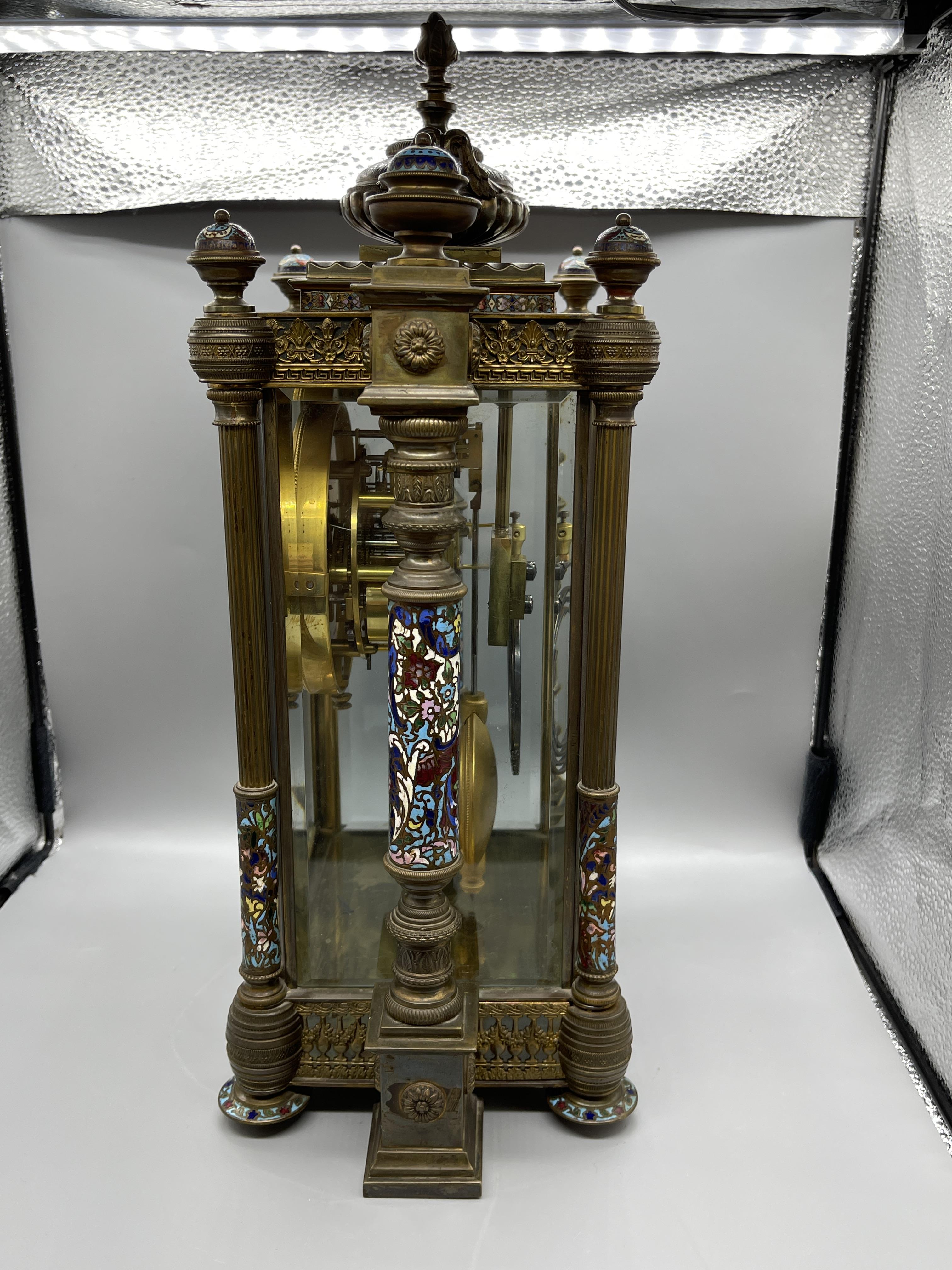 Enamel French Mantle Clock - Image 6 of 23