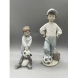 Pair of boys together Lladro figures